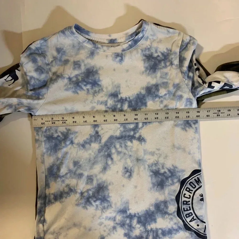 Abercrombie&Fitch Boys Camouflage & Tie Dye Long Sleeve Crew Neck Shirts Sz 11/1